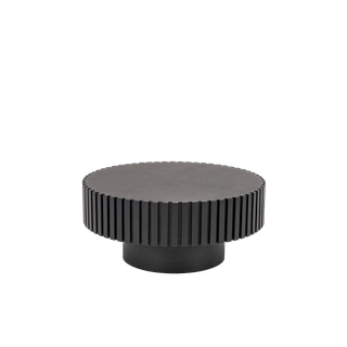 black round fluted coffee table rental for events