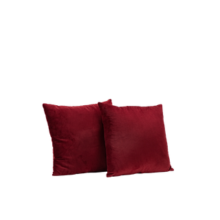 pairi of square burgundy velvet pillows
