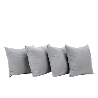 4 gray square pillows