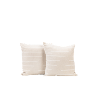 two neutral pattern pillows 