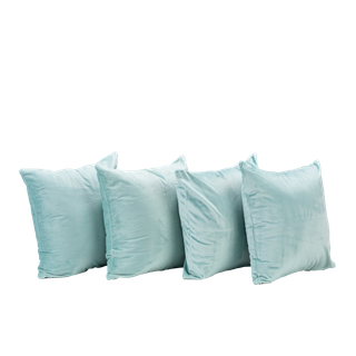 four light aqua blue pillows 