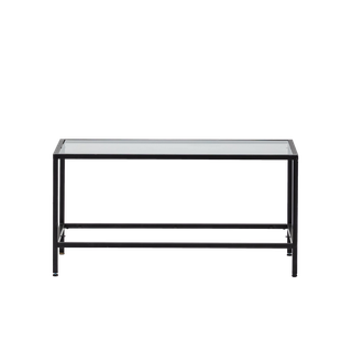 black metal and glass contemporary coffee table 