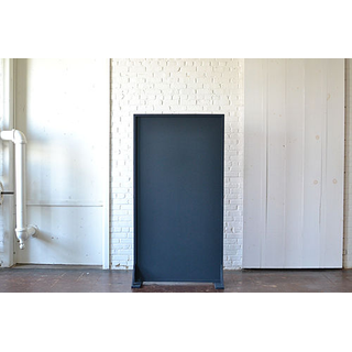 freestanding navy blue panel with blue feet