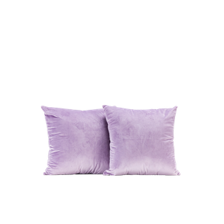 pair of square lavender velvet pillows