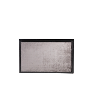 black shadowbox bar with black top and gray velvet insert 
