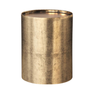 gold cylinder drum accent table