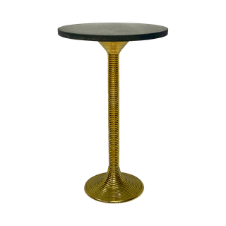 black marble top accent table with gold textured base