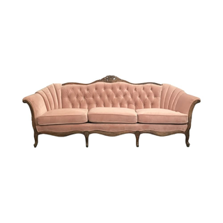 vintage pink velvet sofa