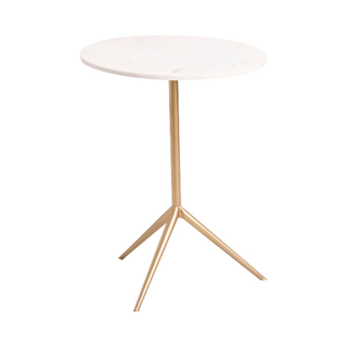 marble top accent table with gold tripod legs