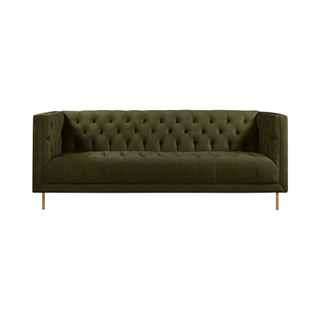 modern moss green velvet sofa