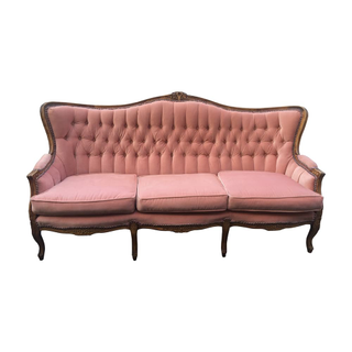 vintage pink velvet sofa