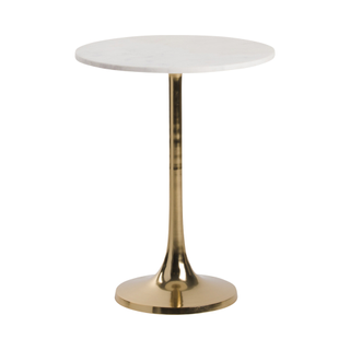 tulip style accent table with marble top