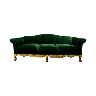 vintage green velvet sofa