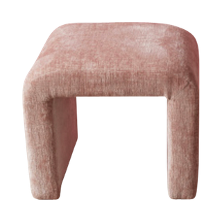 Pink velvet ottoman