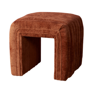 rust velvet ottoman