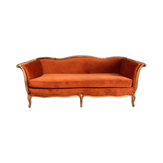 vintage orange rust velvet sofa