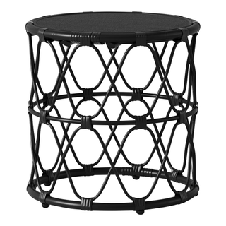 black rattan accent table