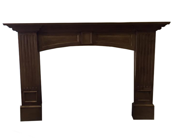 Large dark wood mid-centurey mantle