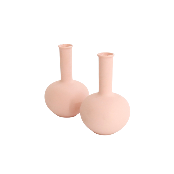 Matte pink bud vase set