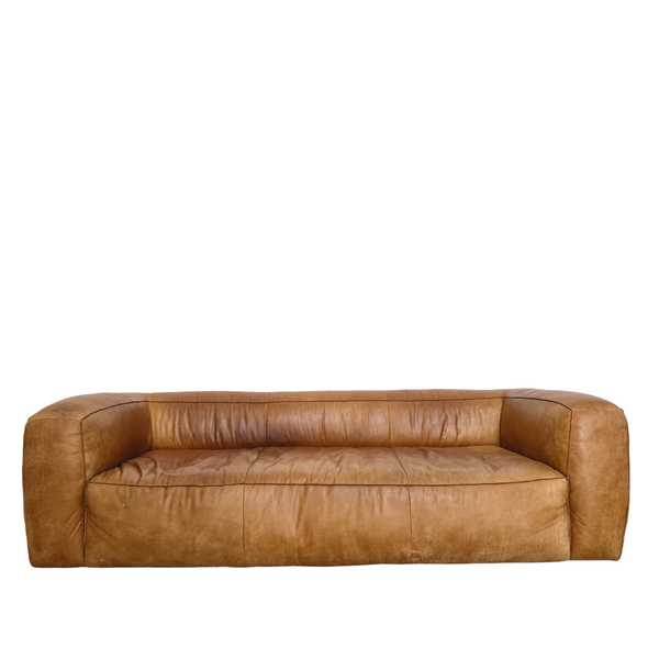 Tan leather sofa
