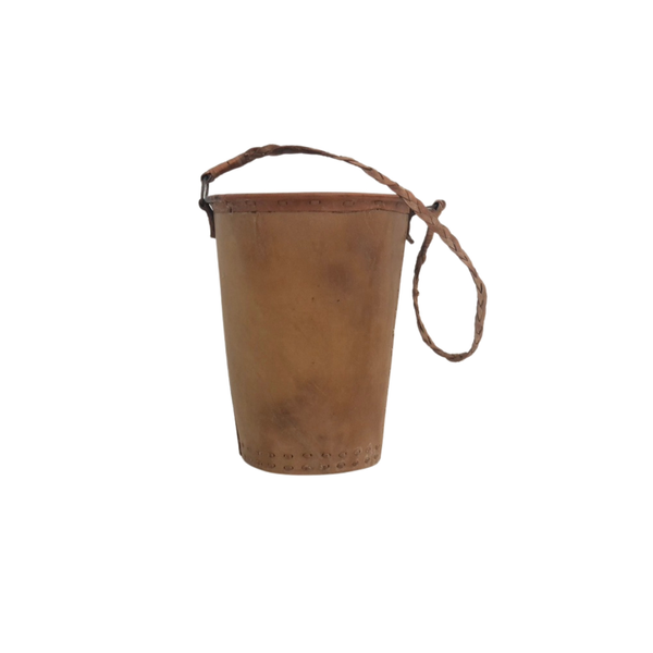 Leather bucket with handle