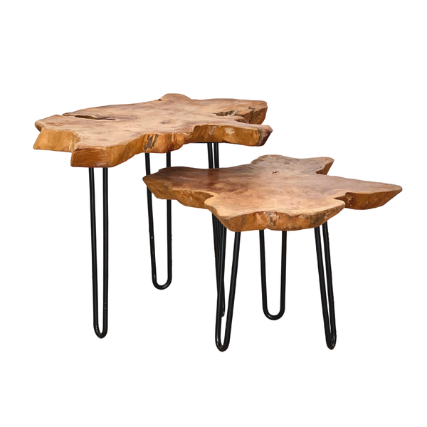 Mid century rustic side tables