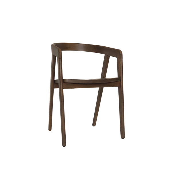 Walnut finish curved back dining chairs