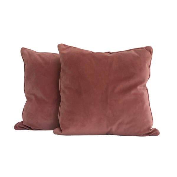 Velvet berry rose square pillow set