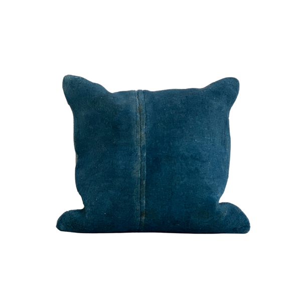 Overdyed deep teal wool pillow 
