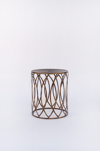 Geometric Brass Side Table