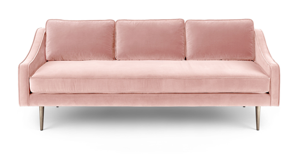 Blush Velvet Sofa