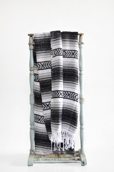 Black and White Aztec Throw