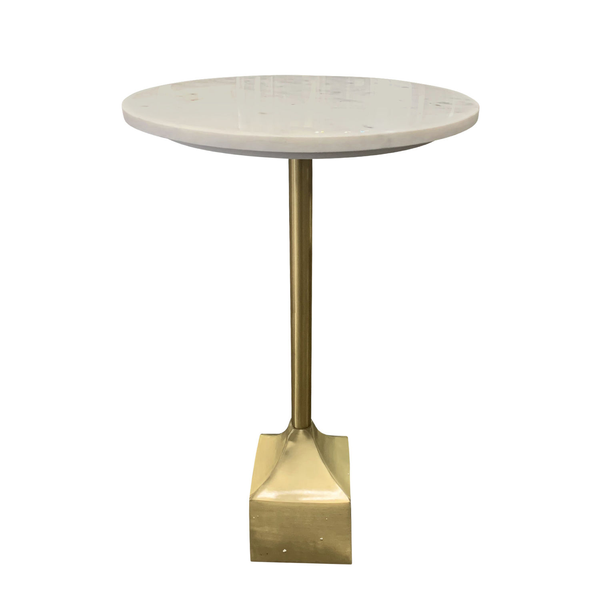 marble drink table with gold metal base