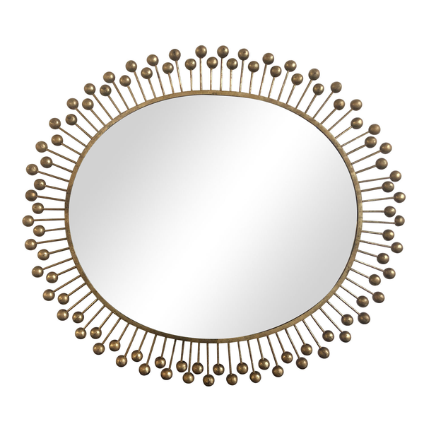 Gilt iron sunburst mirror dots gold mirrored