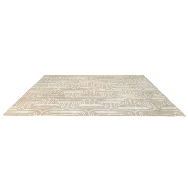 Ivory Art Deco Print Wool Rug