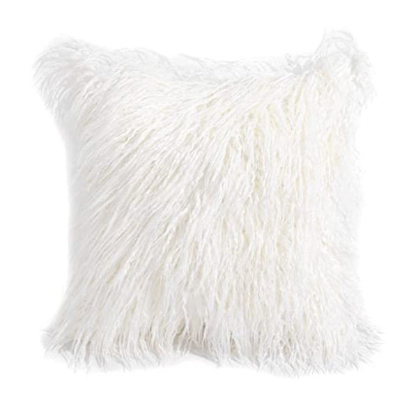 White Mongolian Fur Pillow Showit Blog