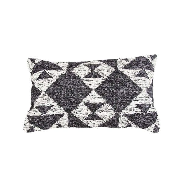 Charcoal + Cream Triangle Lumbar Pillow Showit Blog
