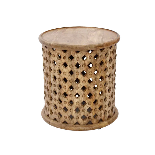 Carved Wood Side Table | Showit Blog