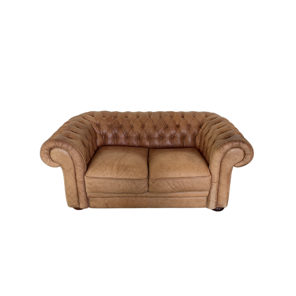 vintage leather tufted sofa 