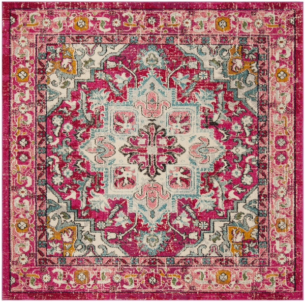 pink square rug 