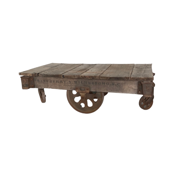 vintage train cart table 