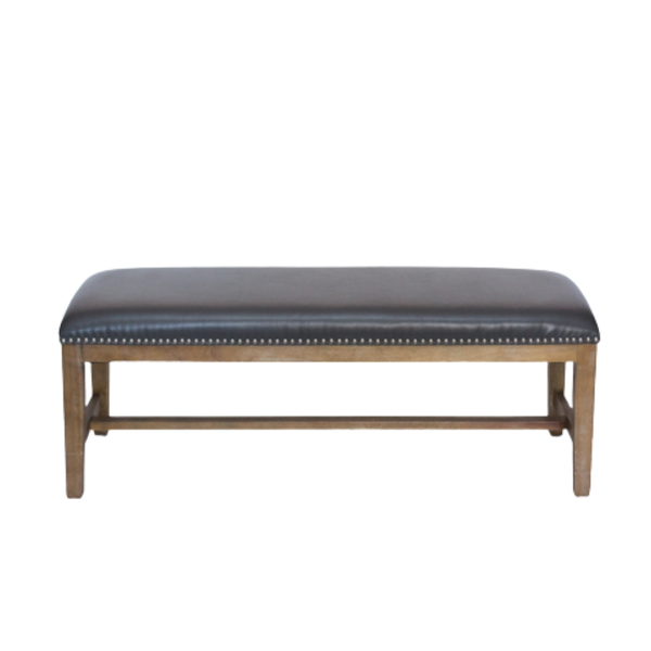 gray leather bench 