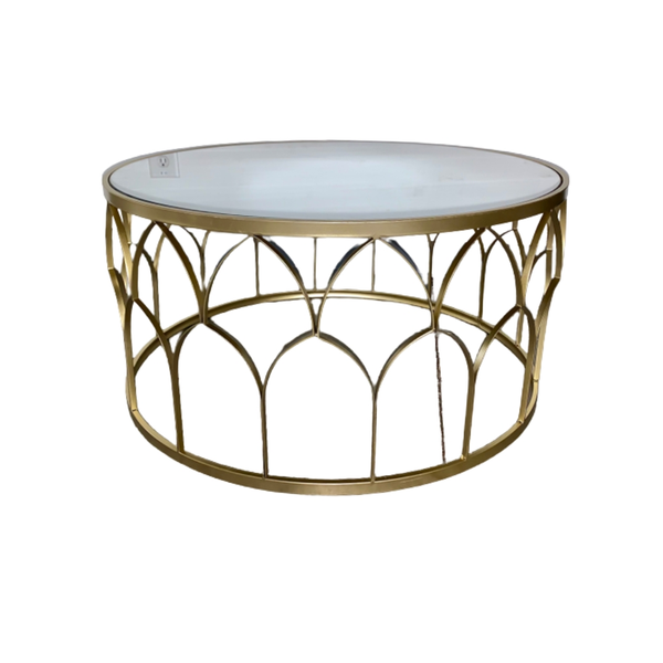 gold geometric coffee table 