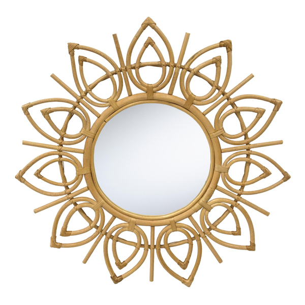 rattan round mirror
