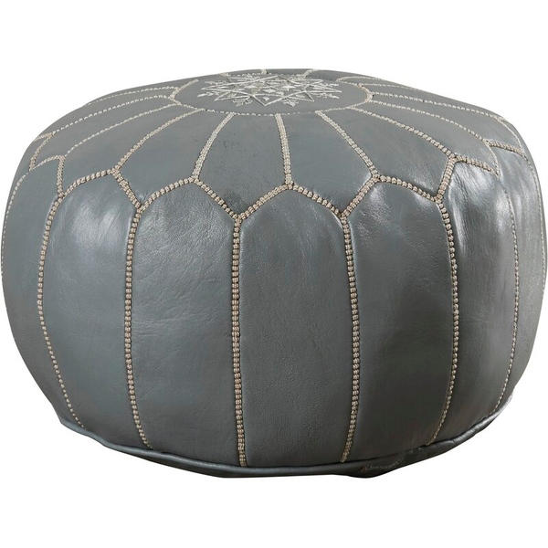 leather pouf 
