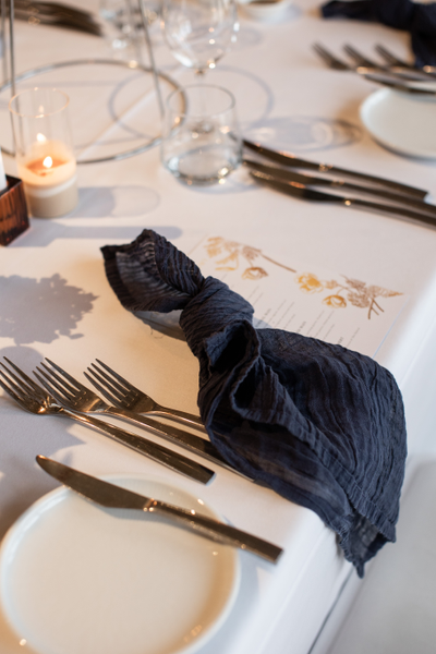 Navy Textured Napkin Hire
Luke John Photography