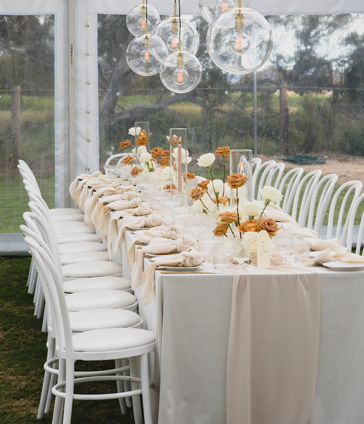 Tash Mohring Natural Cloth
Premium Natural Weave Table Cloth Hire Adelaide
