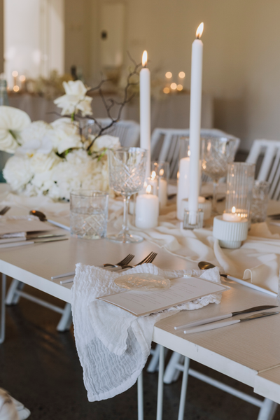 White textured napkin hire adelaide