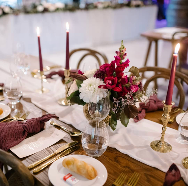 Burgundy textured napkin hire adelaide