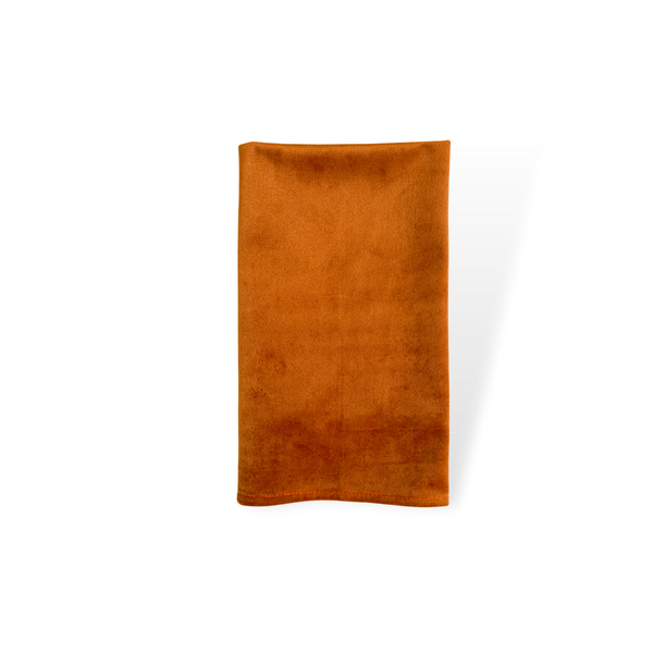 Burnt orange velvet napkin hire adelaide